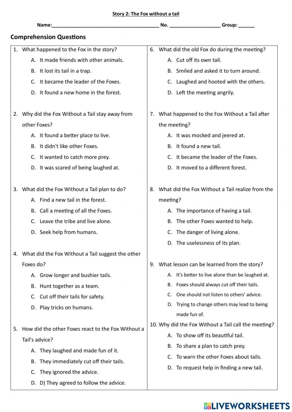 The Fox without a tail