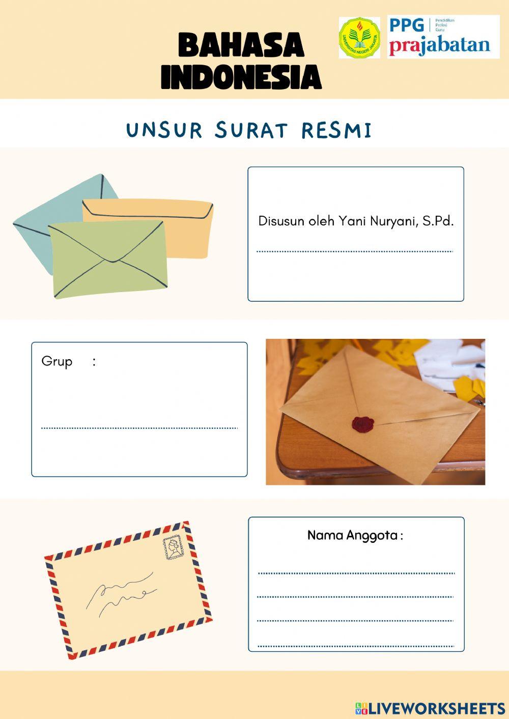 Kuis unsur surat resmi