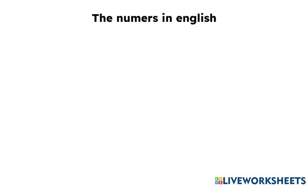 Los números en ingles