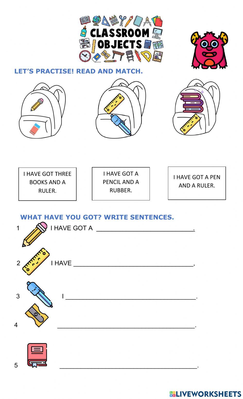 School Objects practice