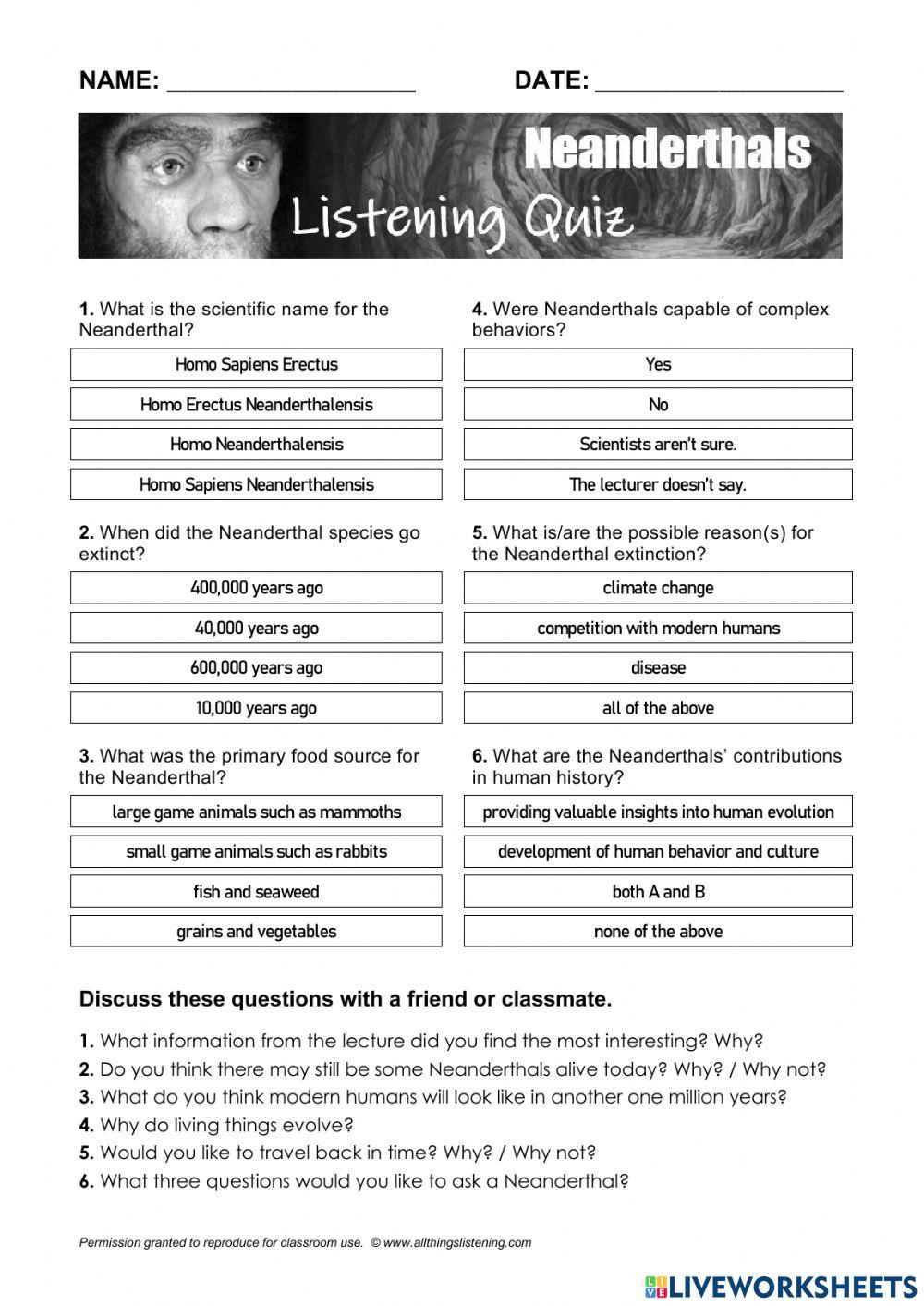 Neanderthal listening