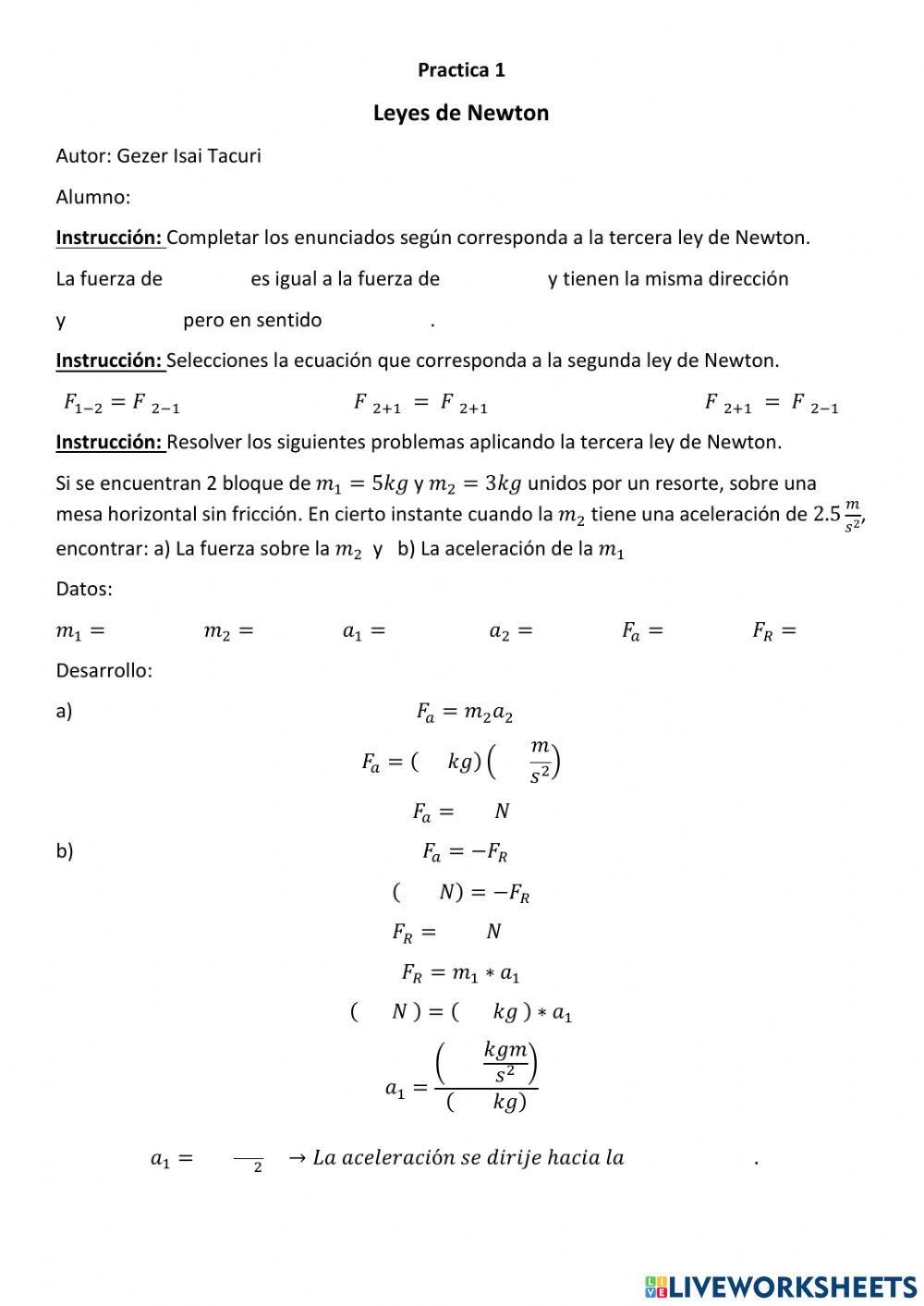 Tercera ley de Newton