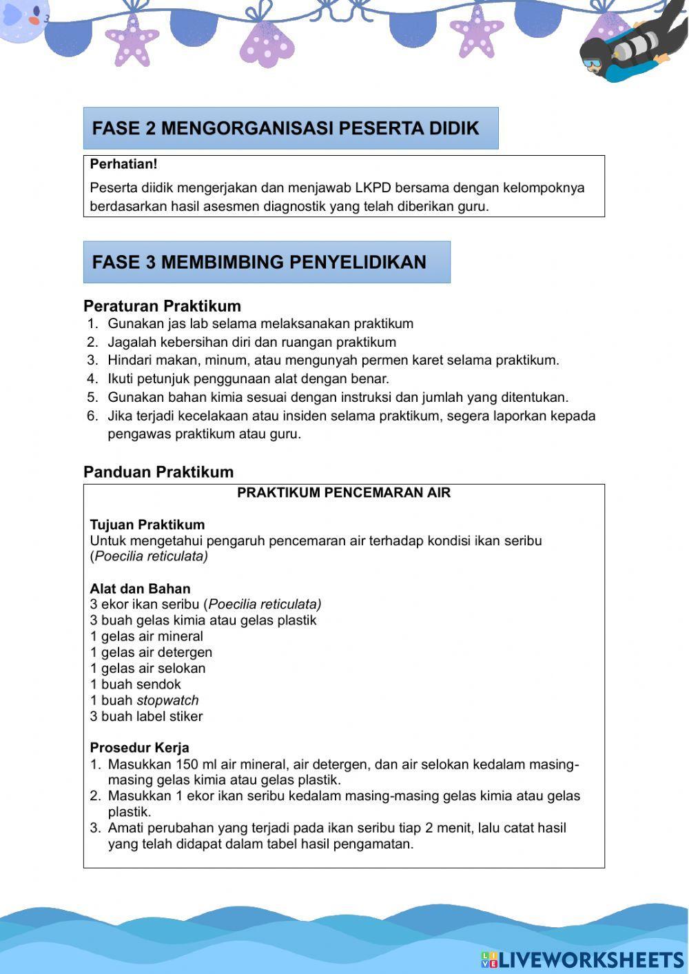 Praktikum Pencemaran Air
