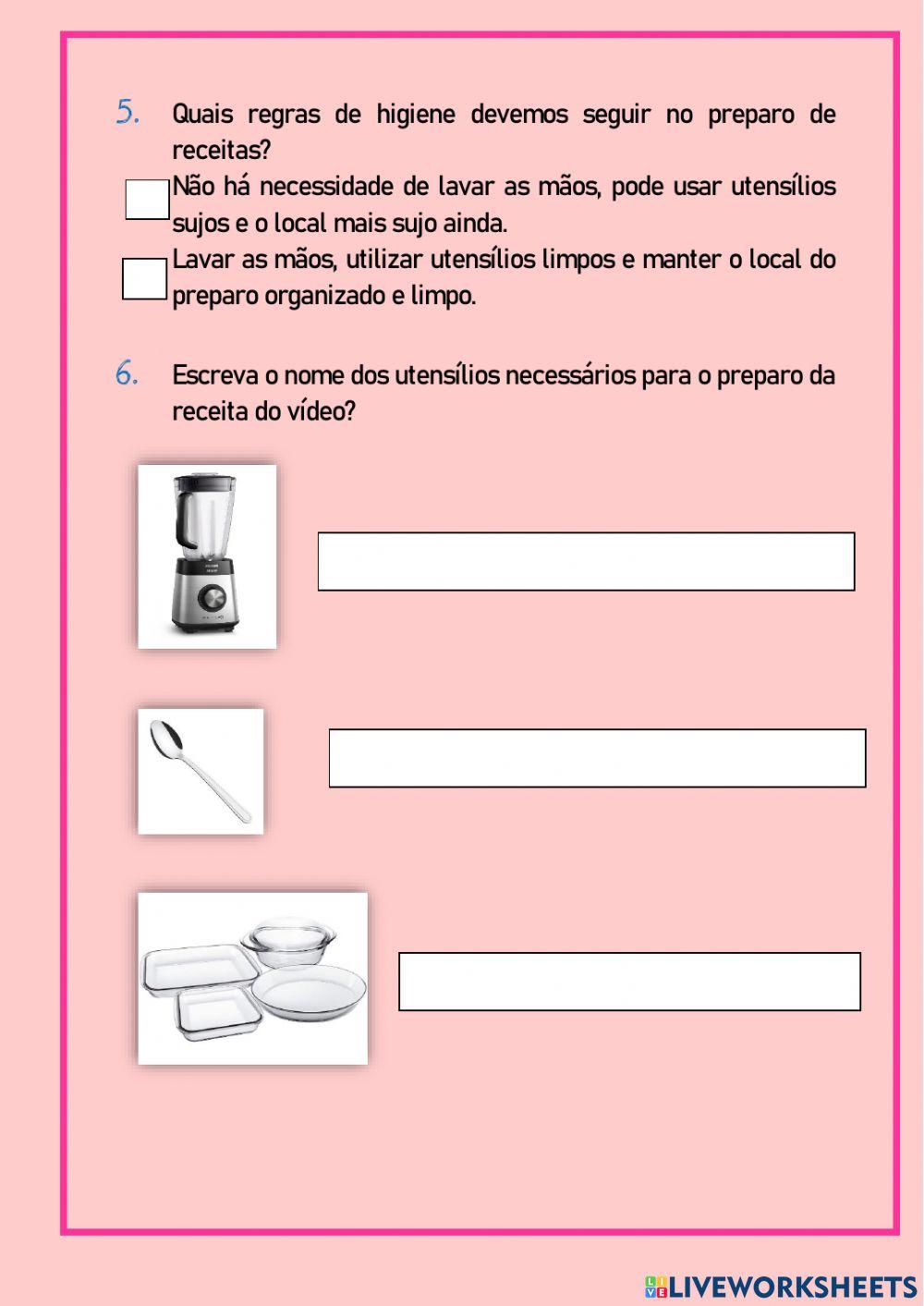 Receita cullinária em vídeo