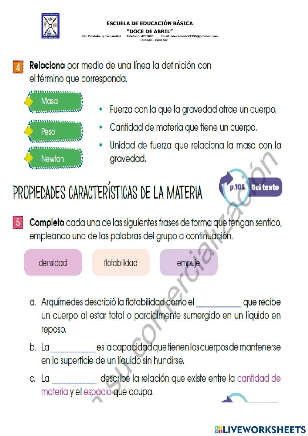 La matera propiedades generales