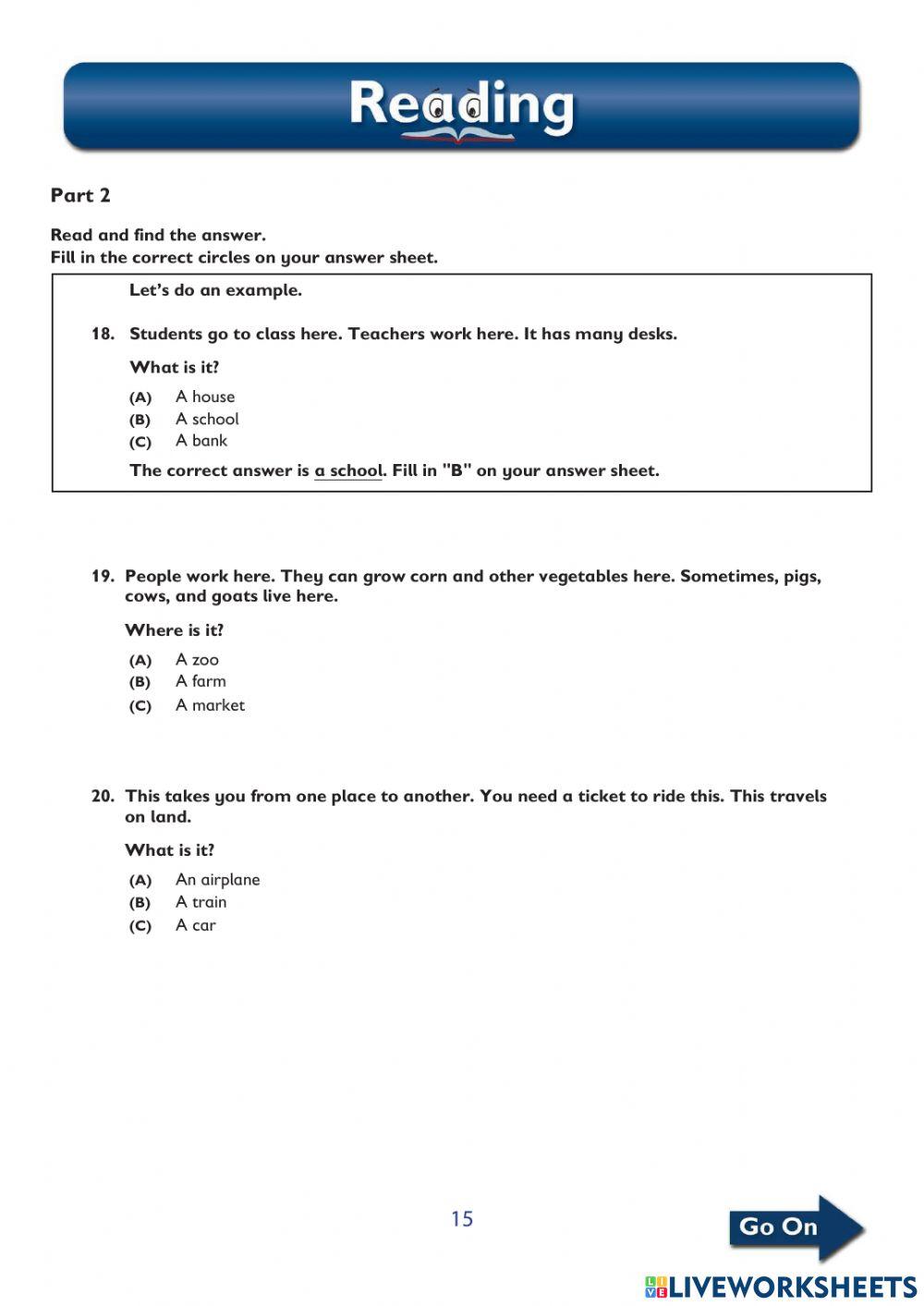 Reading test 2