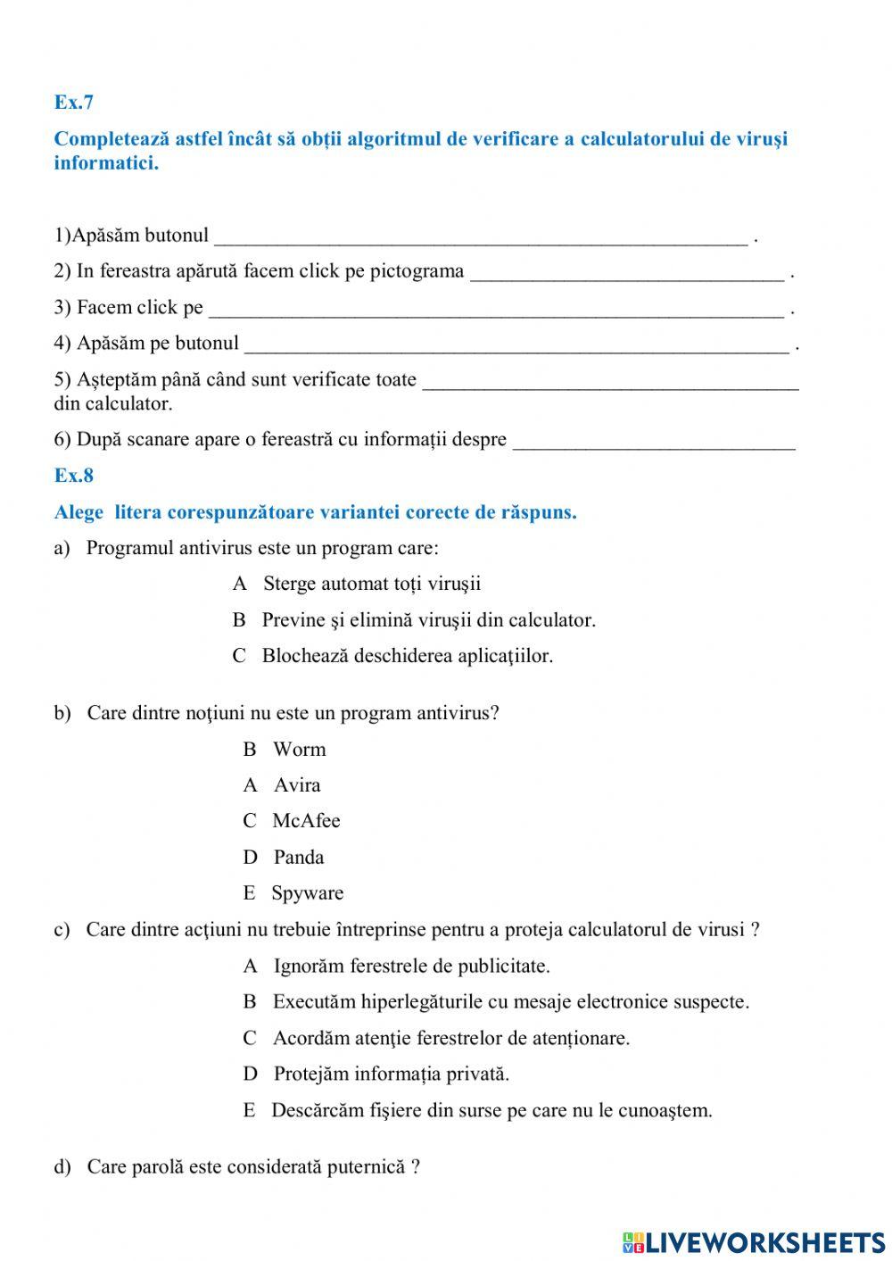 Capitolul II. Drepturi şi obligaţiuni în lumea digitală.   8. Reguli de securitate digitală