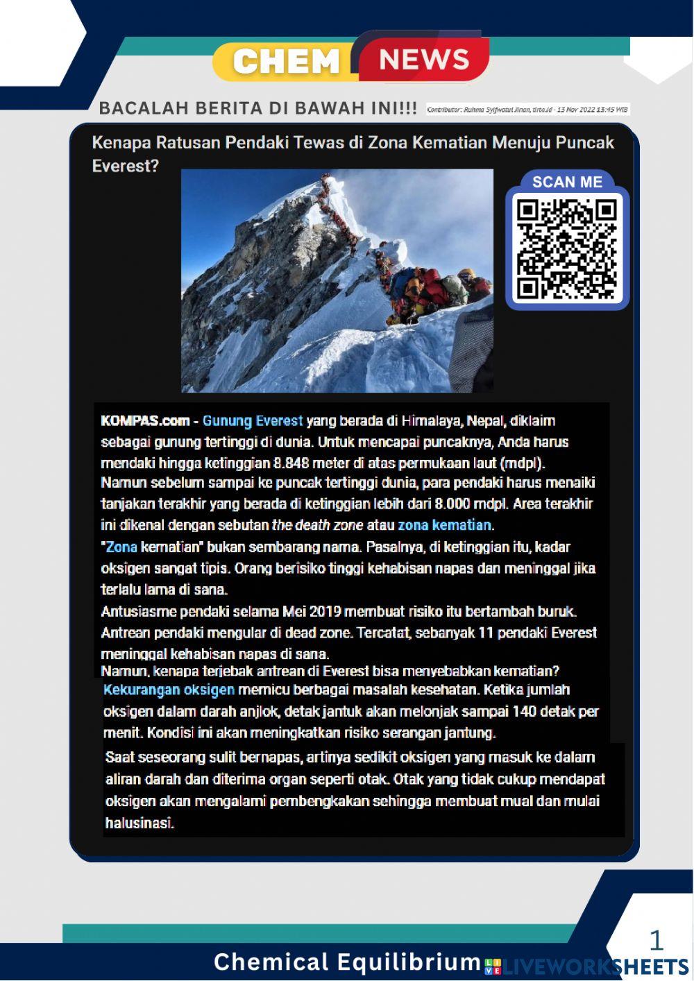 E-LKPD Kesetimbangan Kimia Faktor Tekanan dan Volume