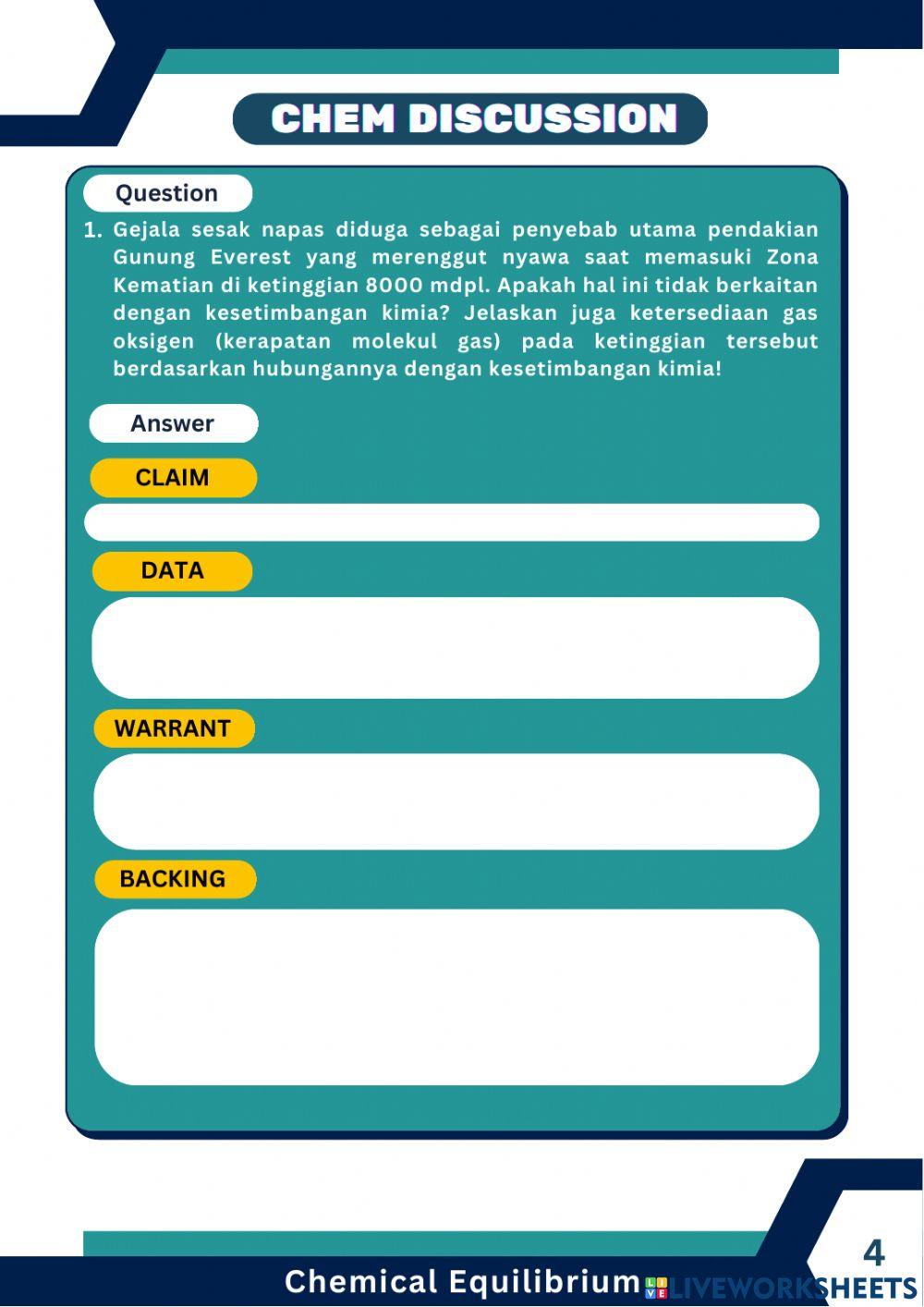 E-LKPD Kesetimbangan Kimia Faktor Tekanan dan Volume