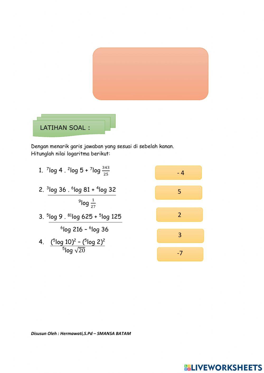 Eksponen dan logaritma