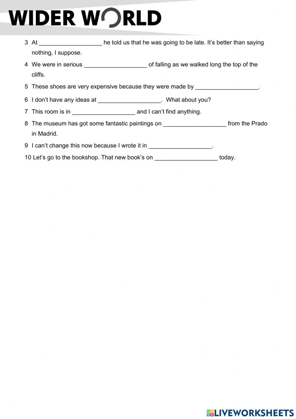 Wider World 4 Test 8