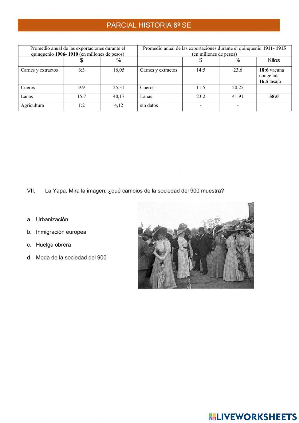 Parcial historia 6º SE