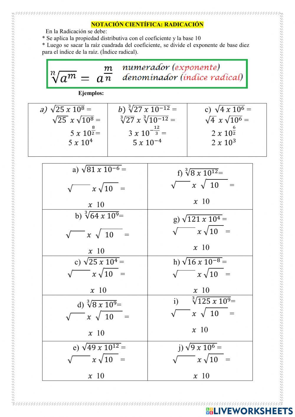Notificación Científica: Radicación