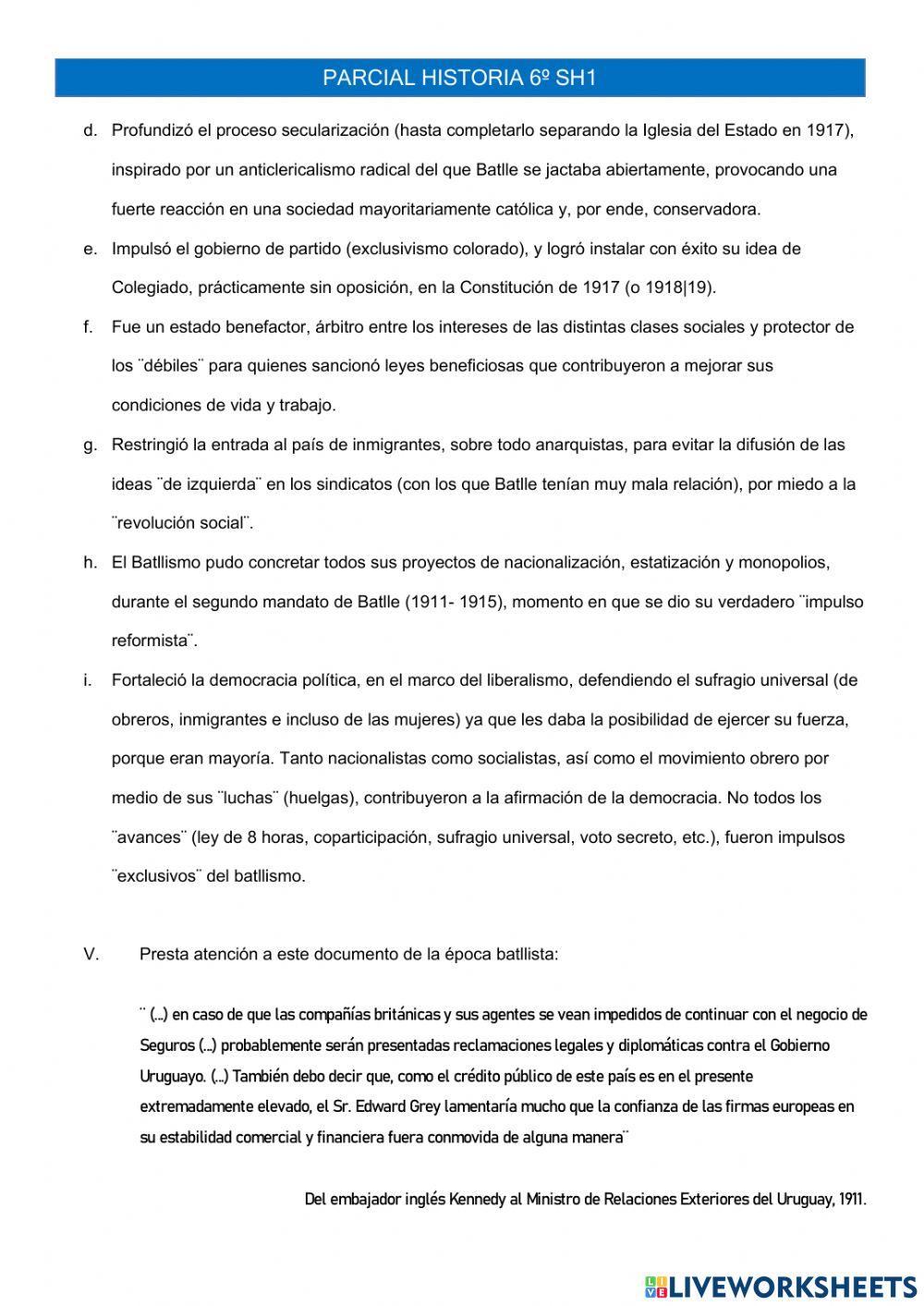 Parcial historia 6º h1