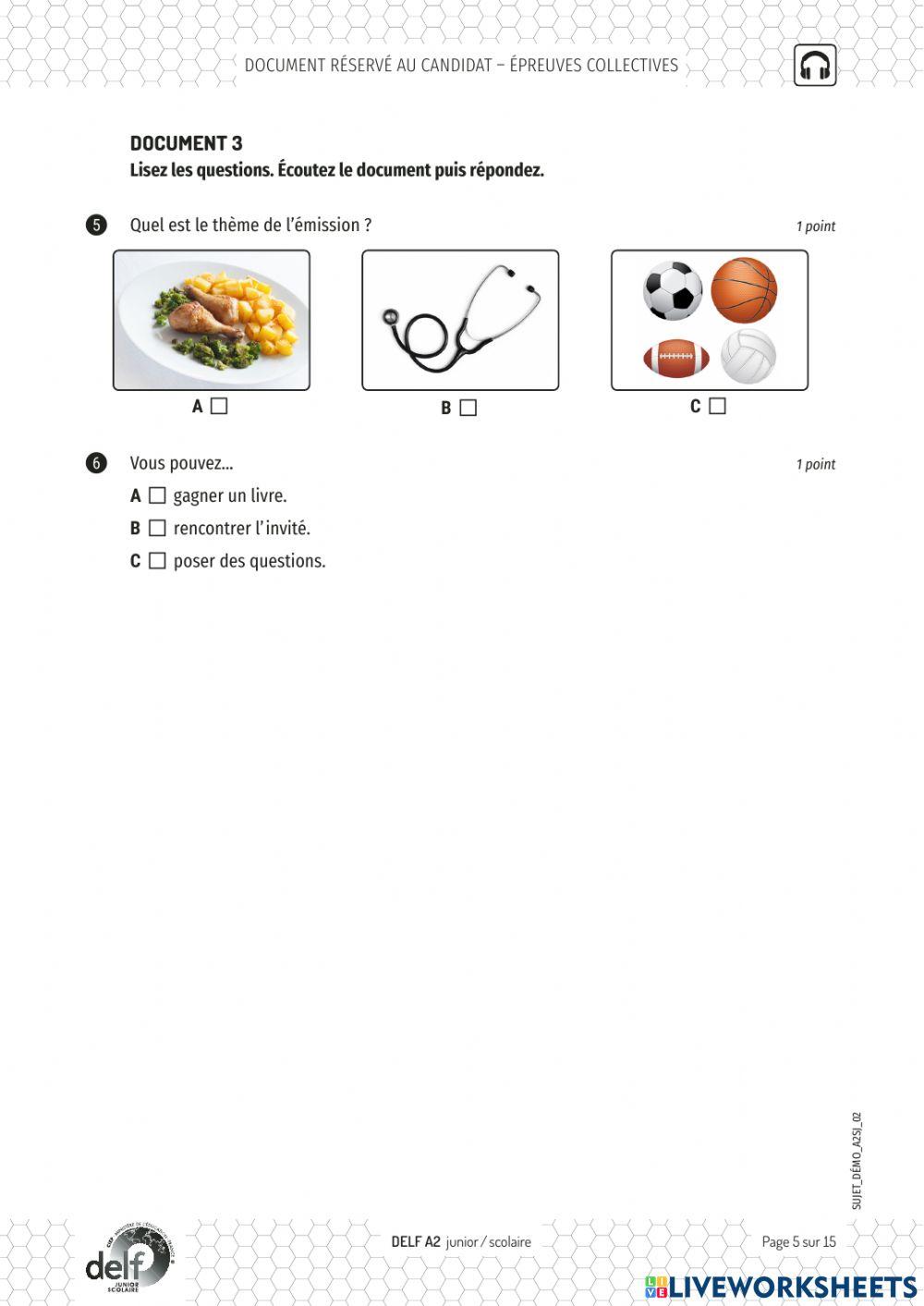 DELF A2 - Compréhension orale - modèle 1