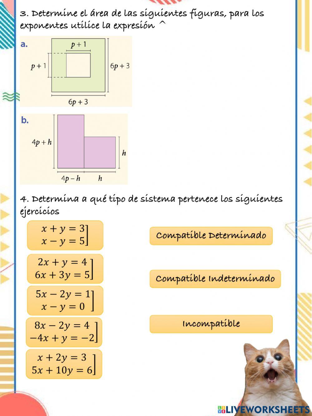 Productos Notables y sistema de ecuaciones