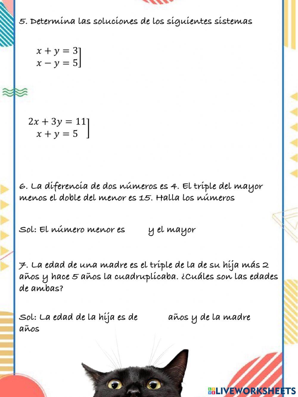 Productos Notables y sistema de ecuaciones