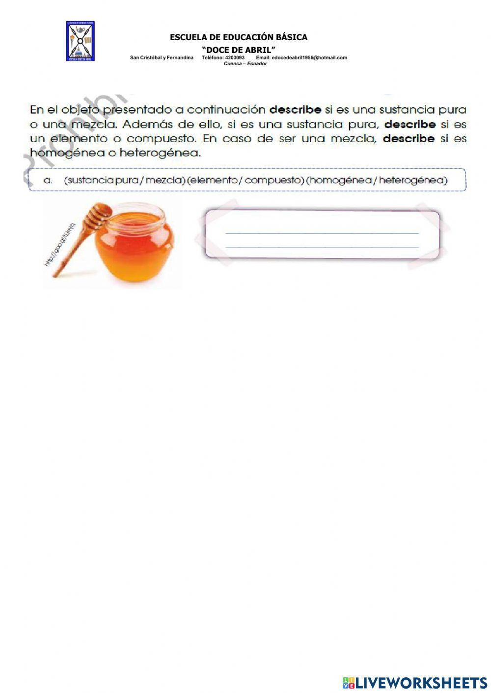 Características de la materia