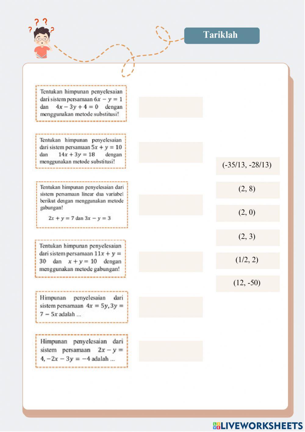 LKPD Sistem Persamaan Linear Dua Variabel (SPLDV)