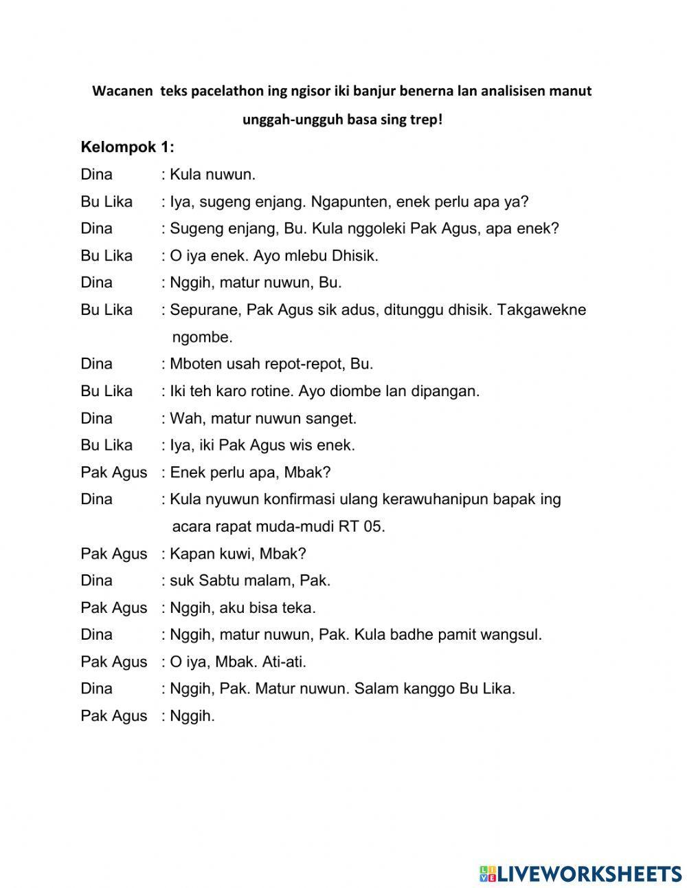 LKPD 1 Unggah-ungguh