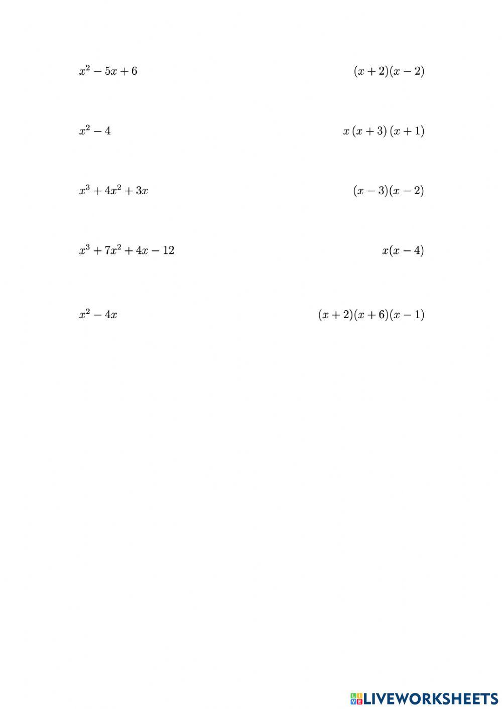 Factorización de polinomios