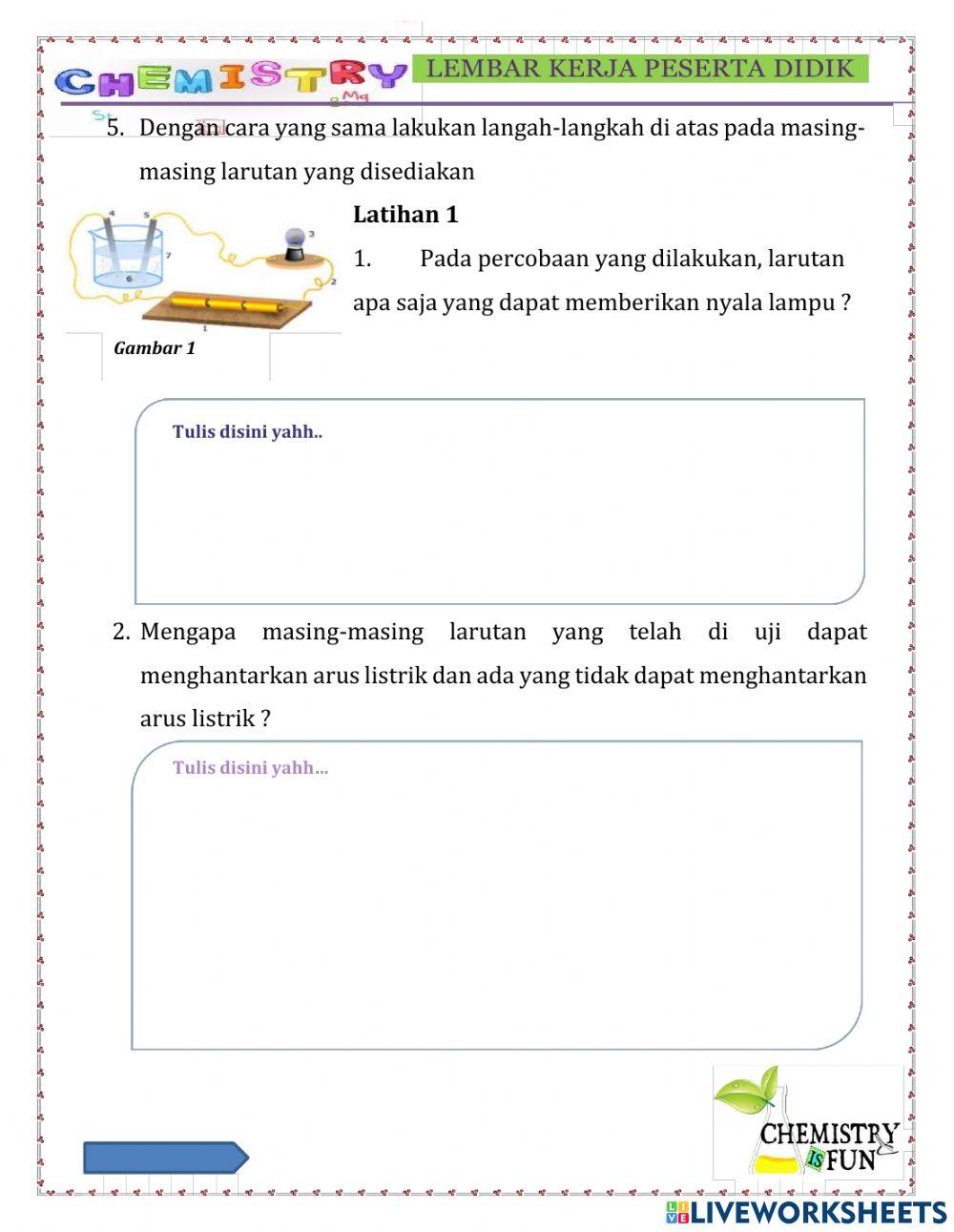 Larutan elektrolit dan non elektrolit