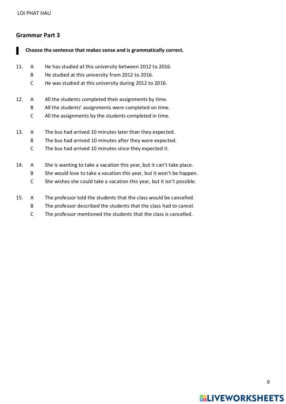 IELTS placement test