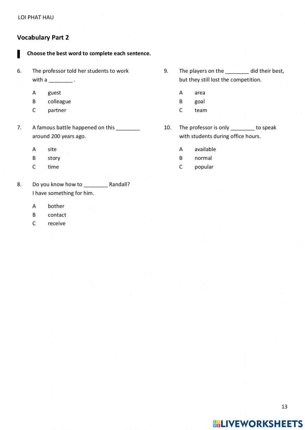IELTS placement test