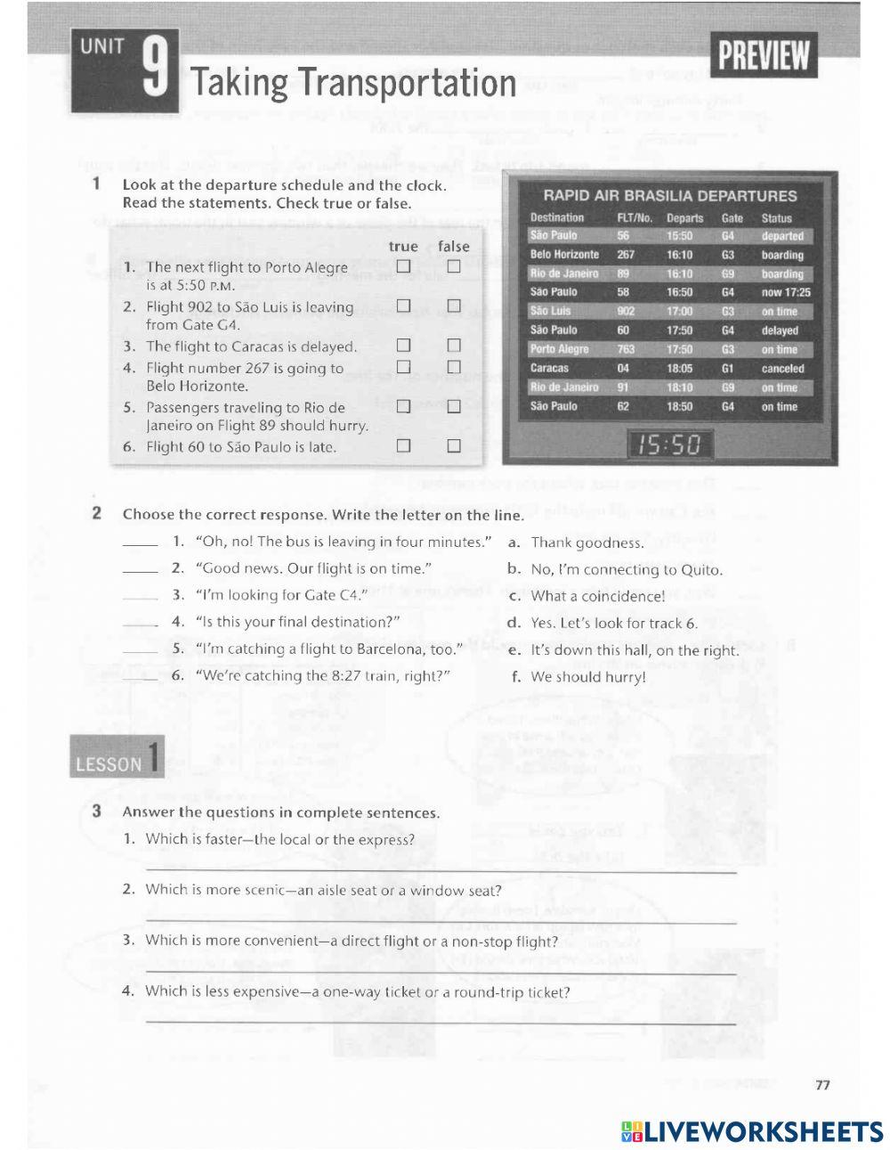 Review 1 - Taking transportation