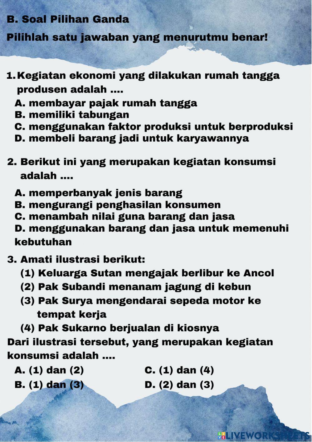 Peran Pelaku Kegiatan Ekonomi Kelas 10