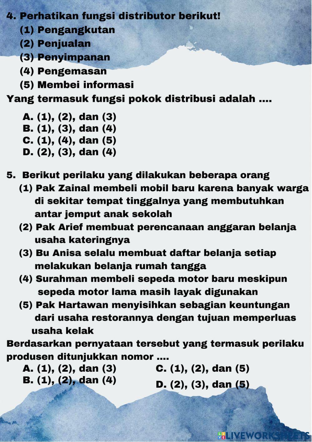 Peran Pelaku Kegiatan Ekonomi Kelas 10