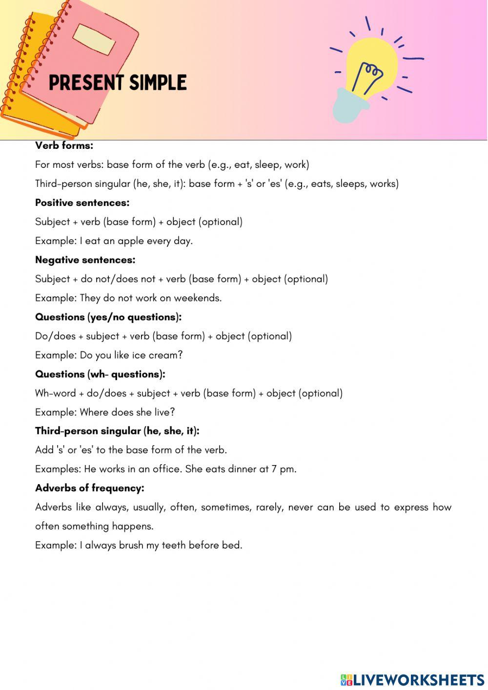 Present Simple Review