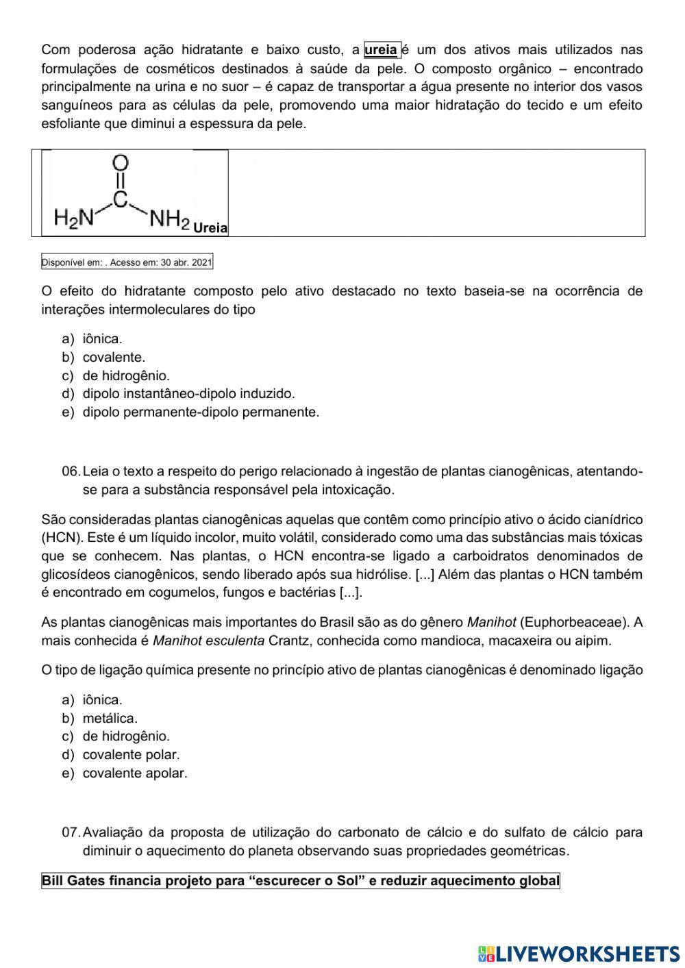 Interações intermoleculares