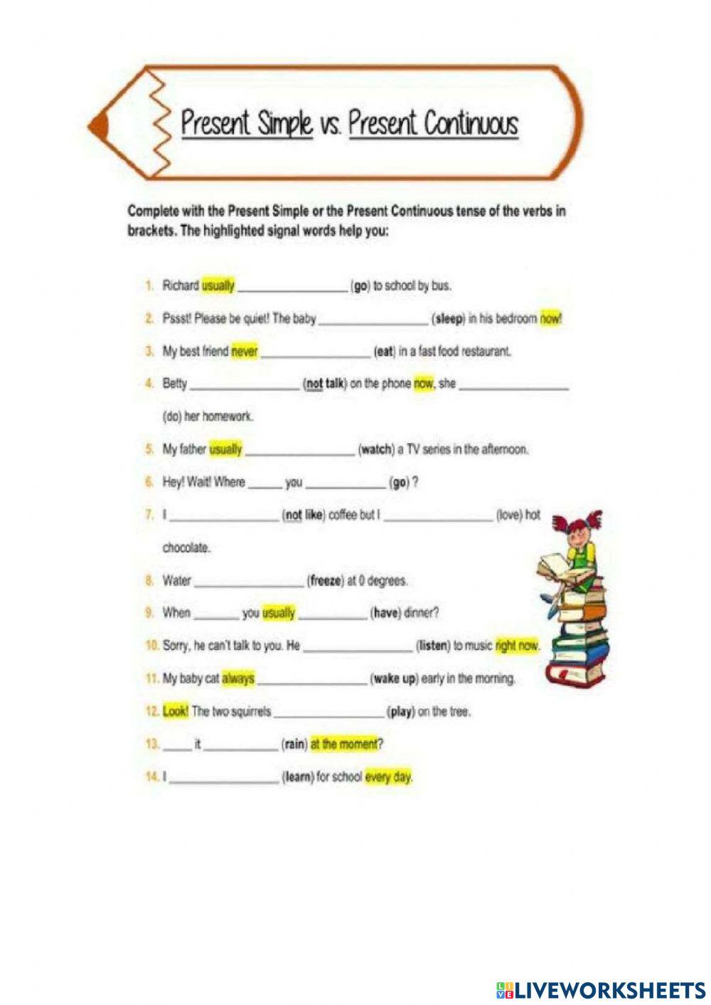 Present simple and continuous