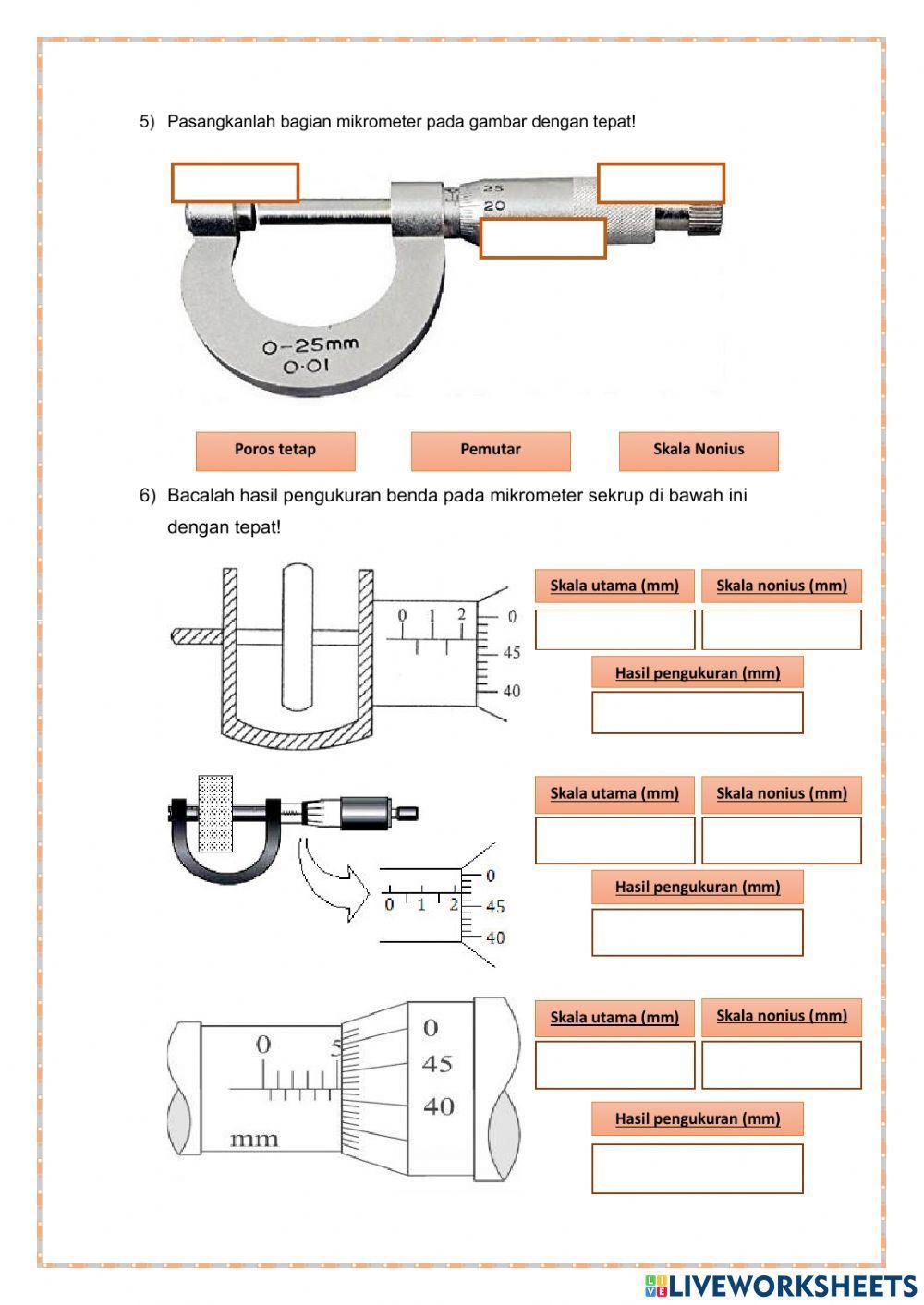 LKPD Jangka Sorong dan Mikrometer Sekrup