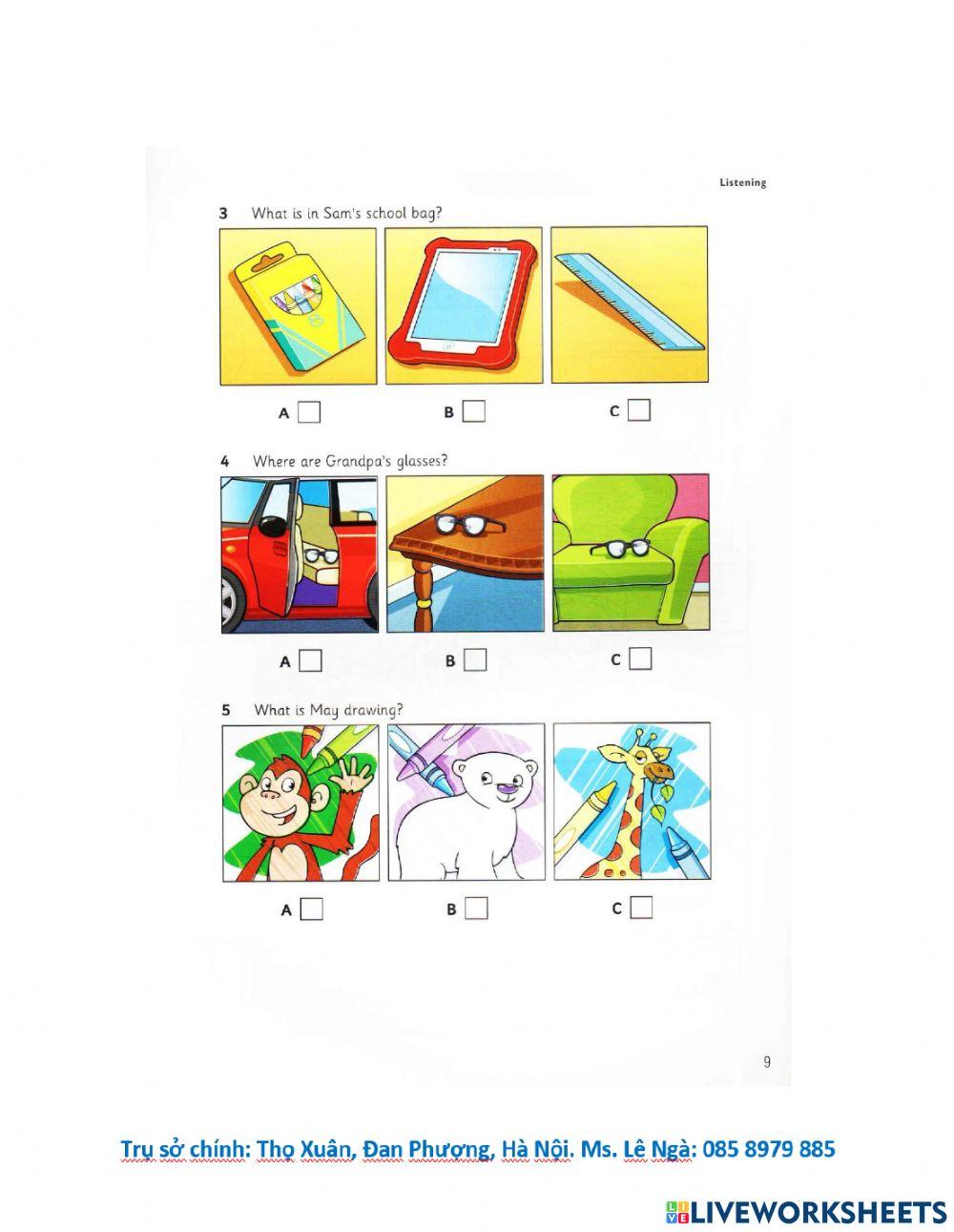 LT Starters 2- Test 1-Listening