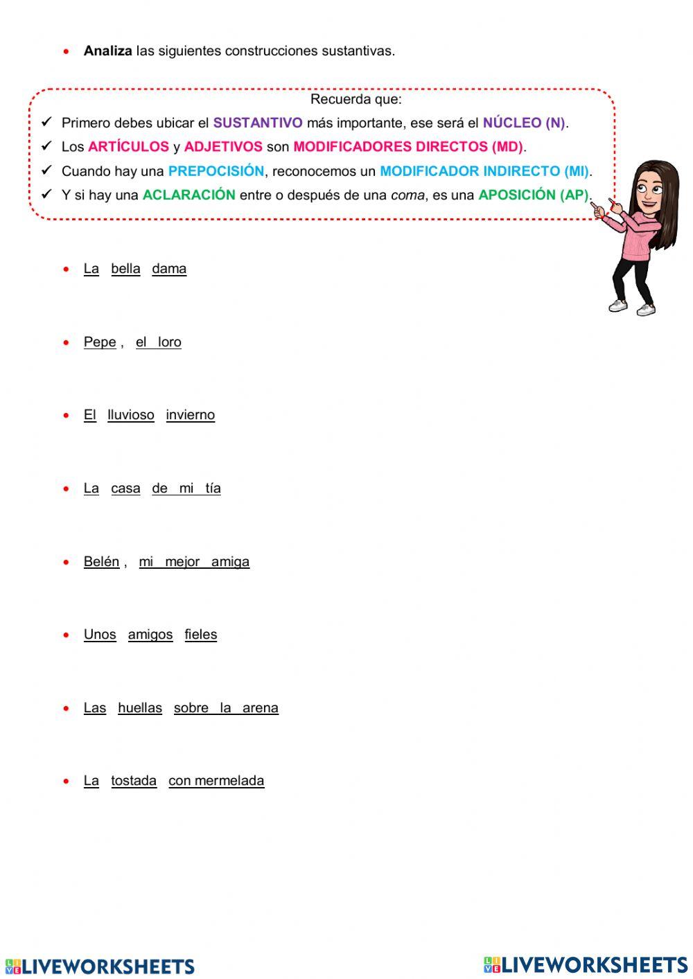 Construcciones sustantivas