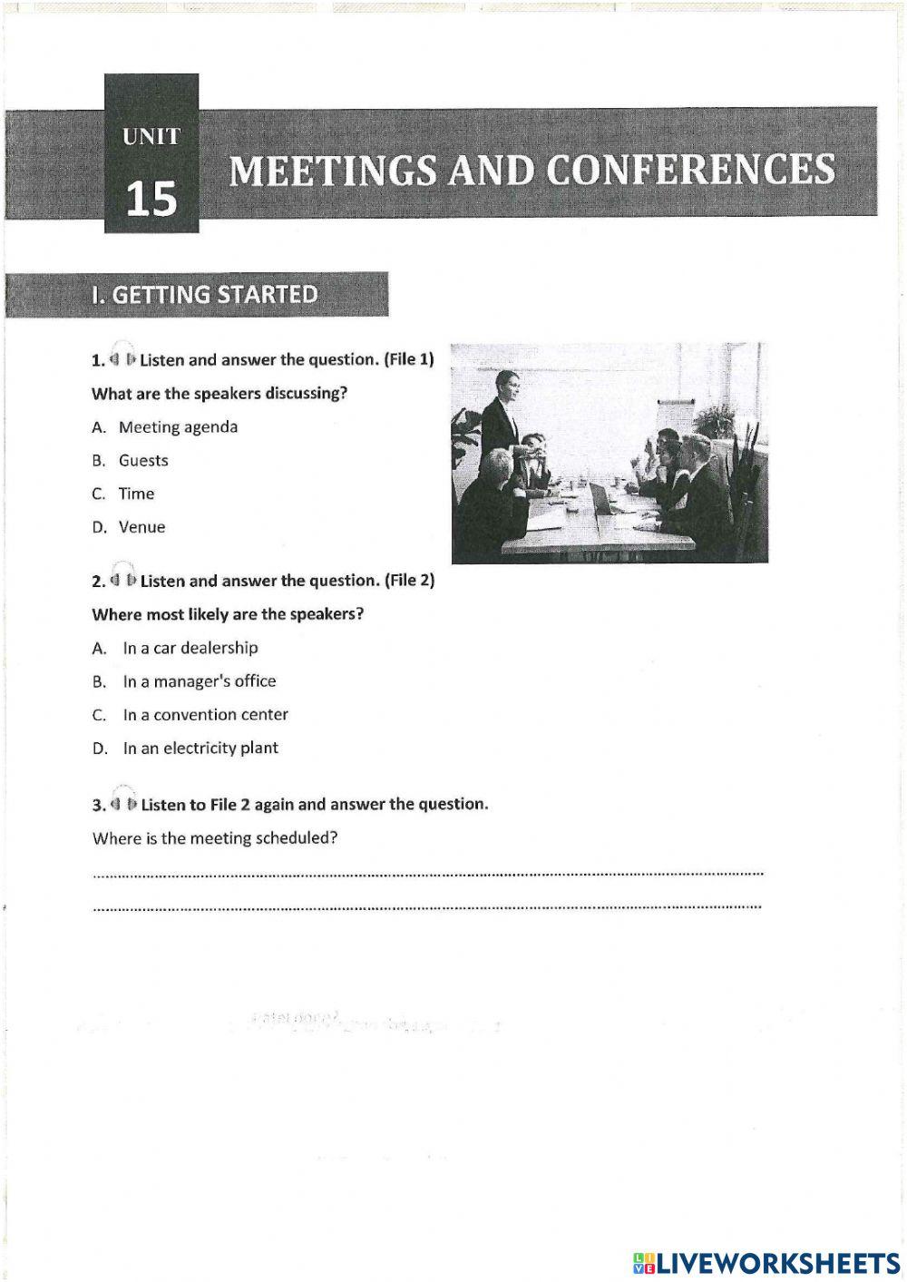 Unit 15 -MEETING AND CONFERENCE