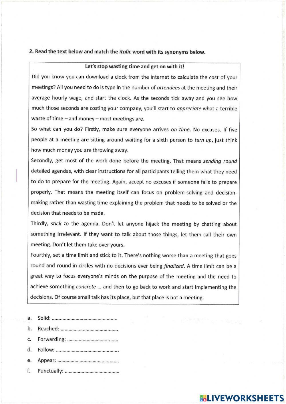 Unit 15 -MEETING AND CONFERENCE