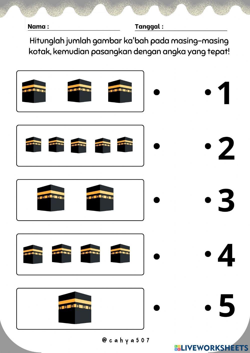 Worksheet idul adha menghitung gambar ka'bah