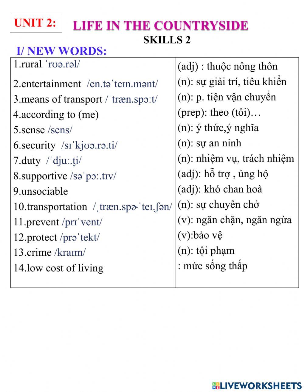 English 8- unit 2- skills 2