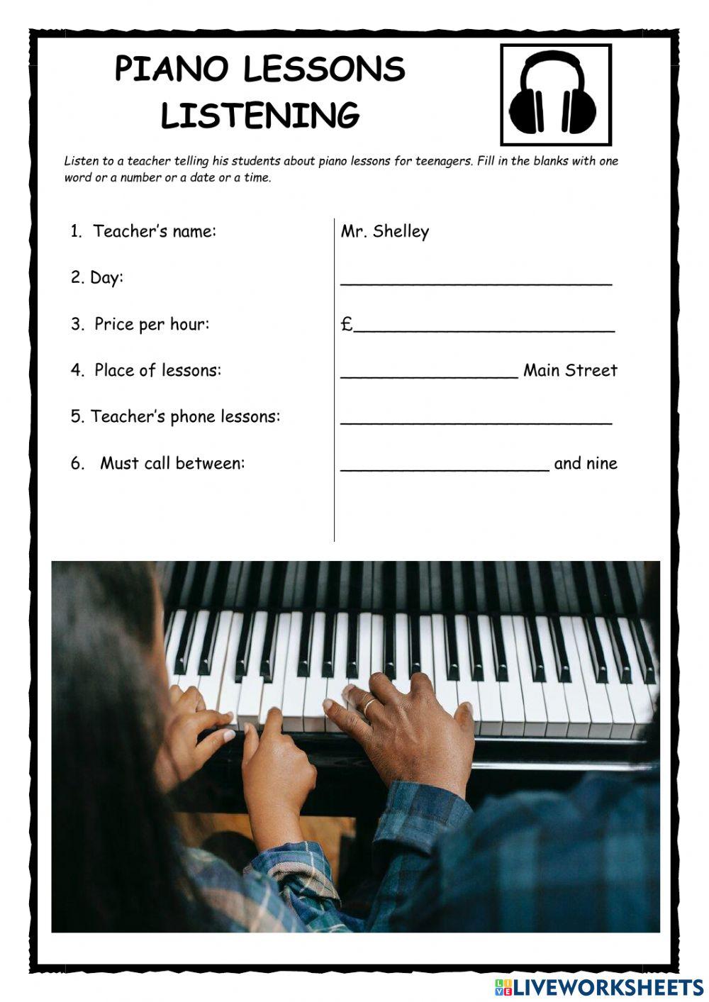 Piano Lessons Listening