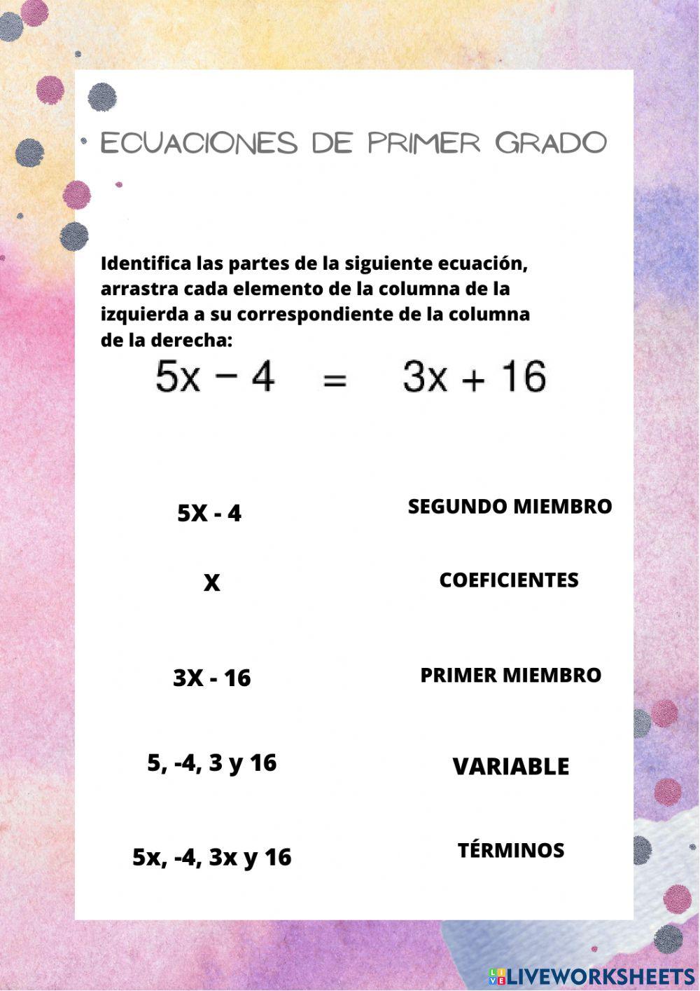 Ecuaciones de primer grado