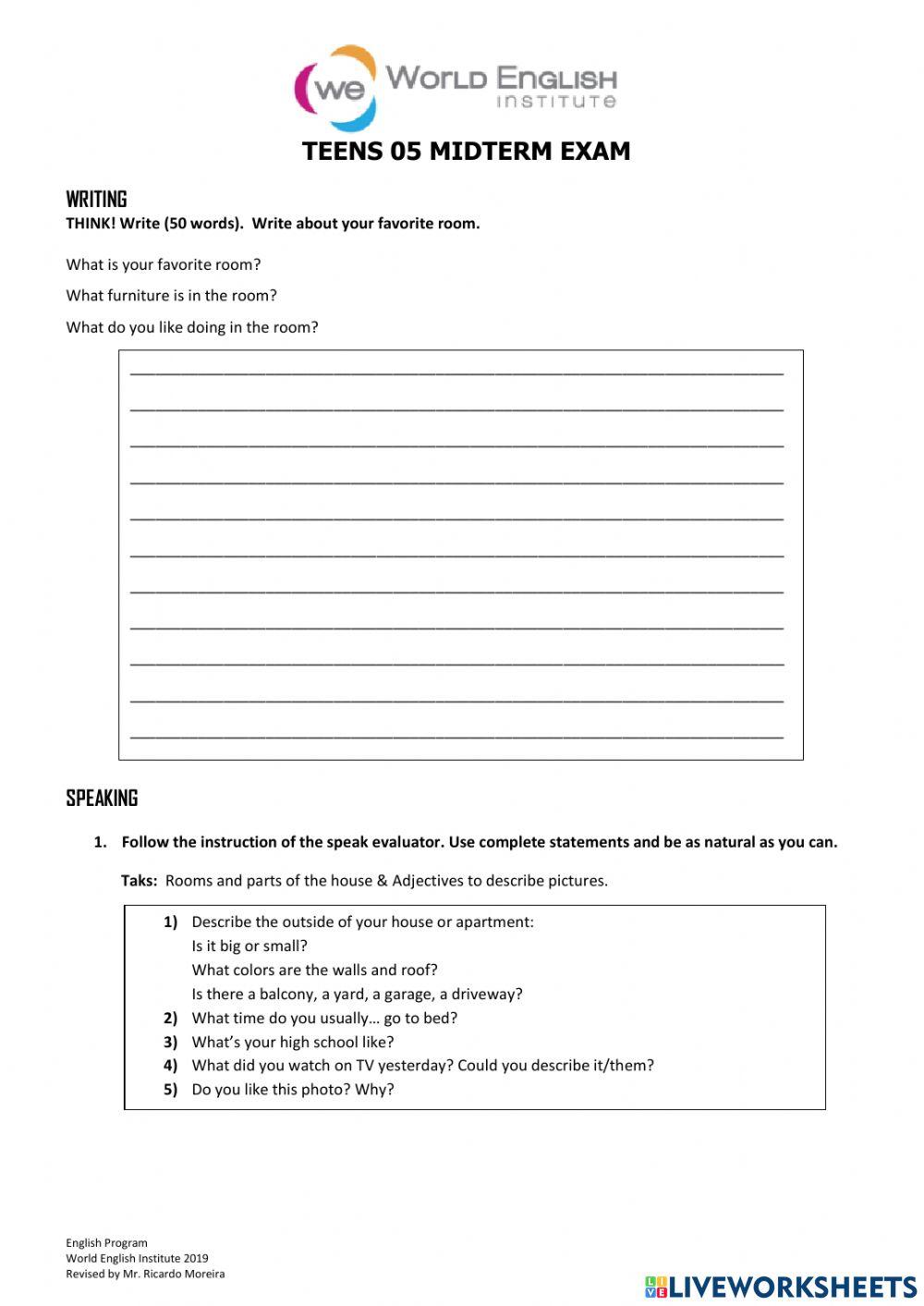 Mid term exam teens 5