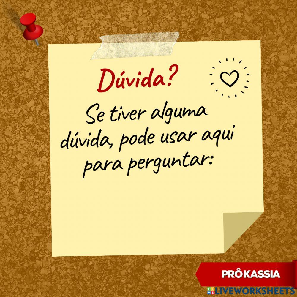 Dúvidas e recados