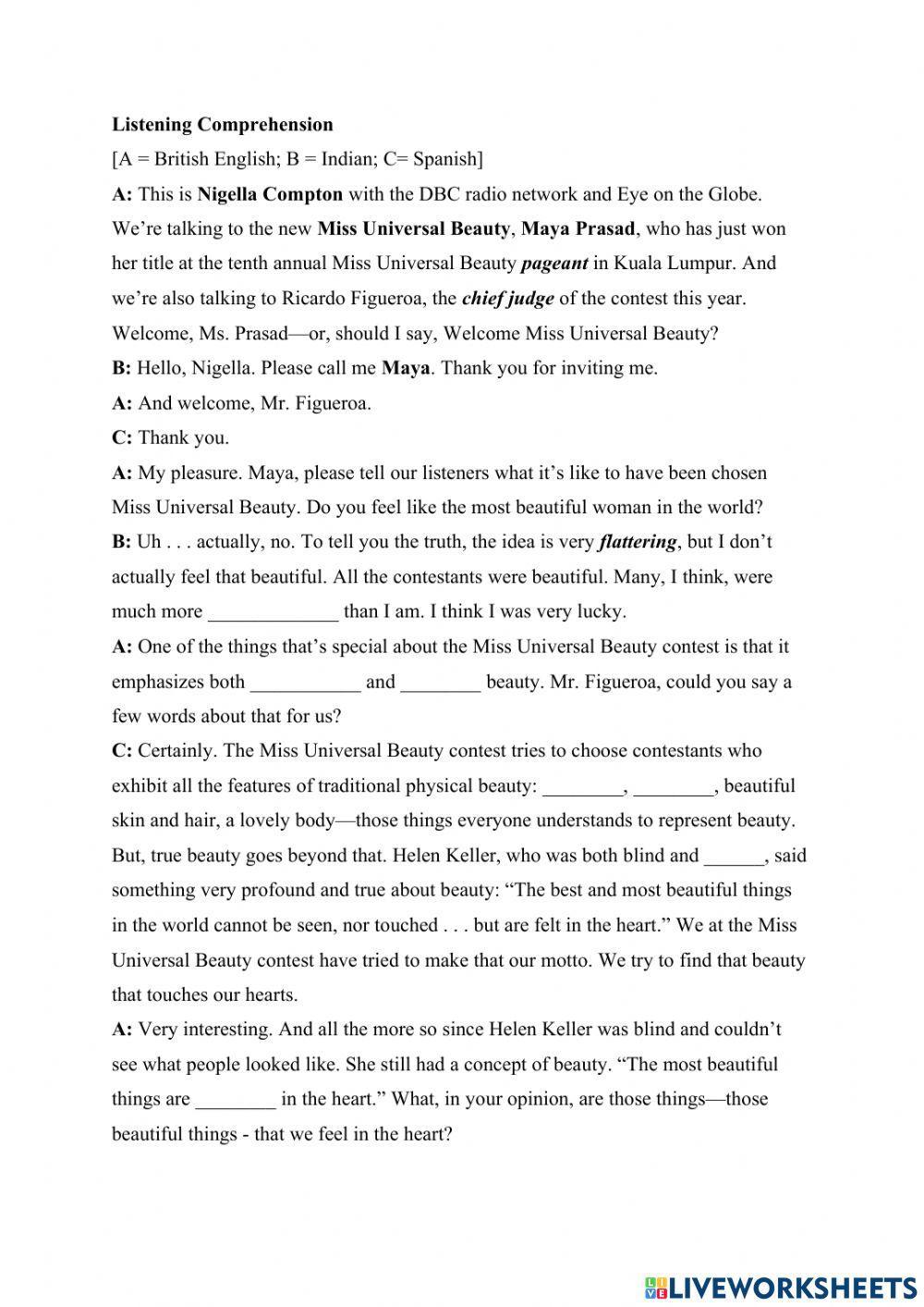 Unit 5-Listening comprehension-TN2