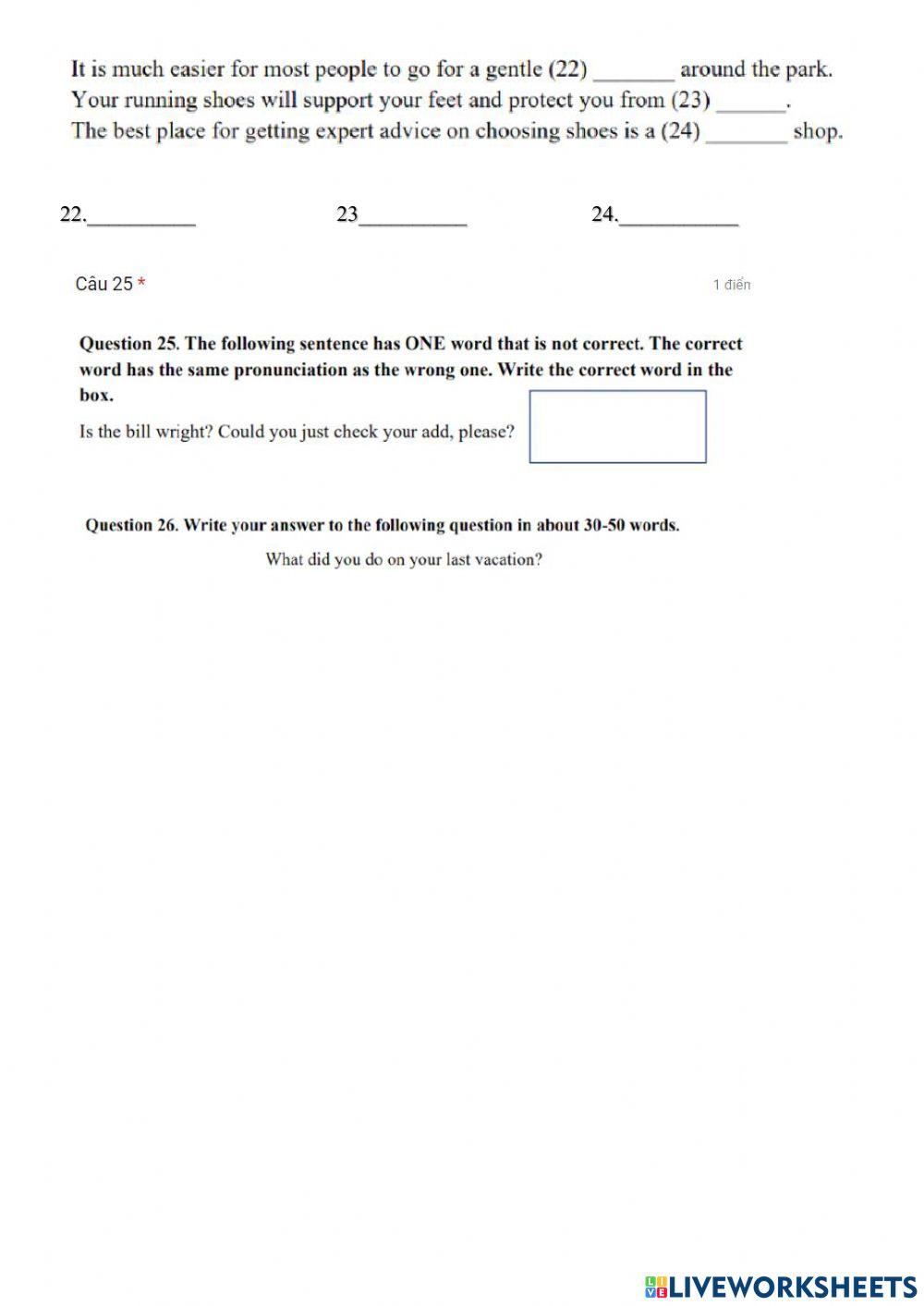 Đề thi thử trường Nguyễn Tất Thành số 2