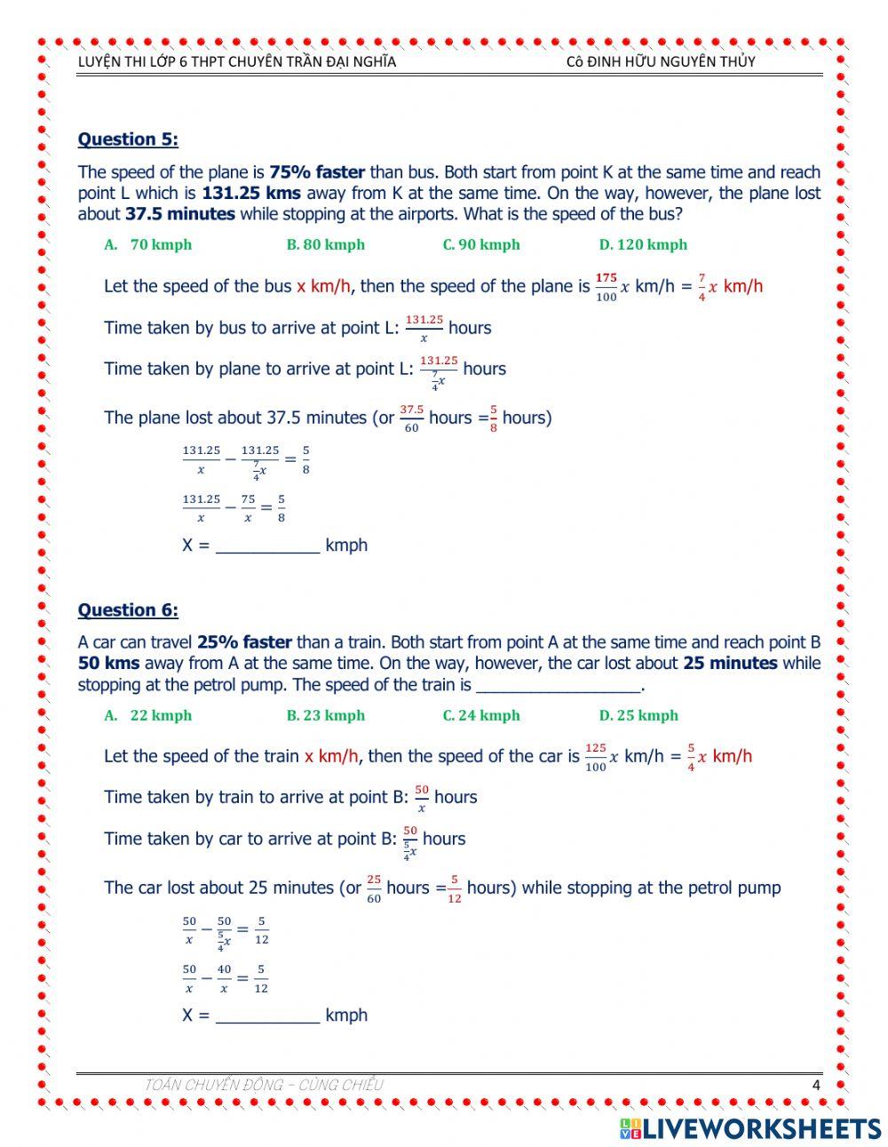 Tuyen sinh 6 tdn - MOVEMENT MATH
