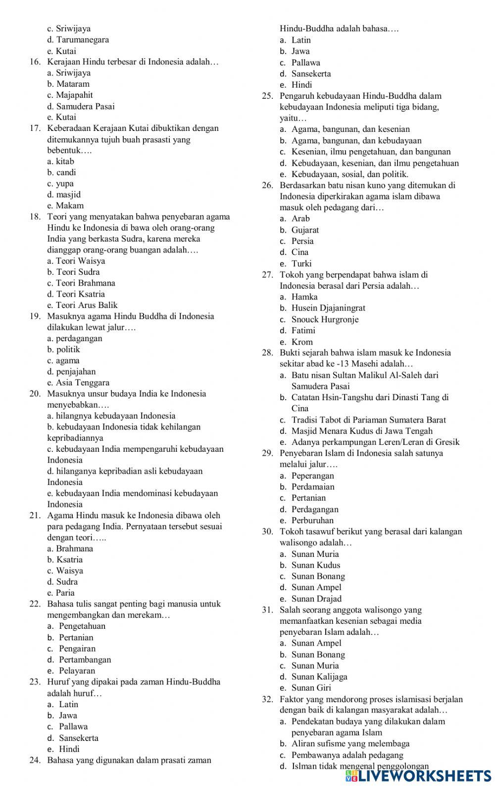 Sejarah indonesia - X-IX