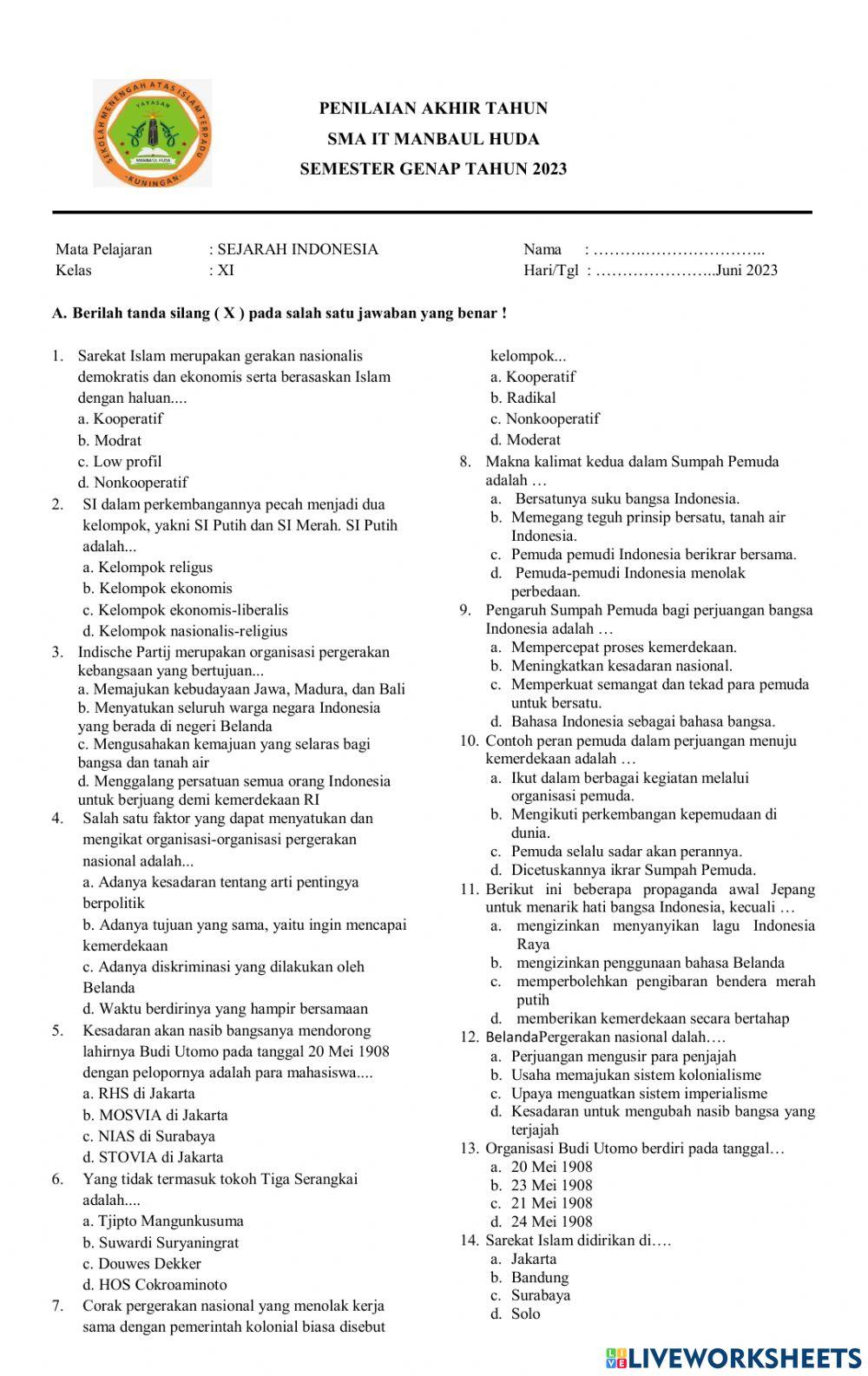 Sejarah indonesia - X-IX